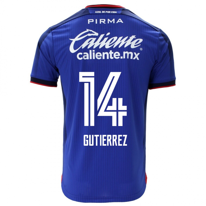 Kinder Alexis Gutierrez #14 Blau Heimtrikot Trikot 2023/24 T-Shirt