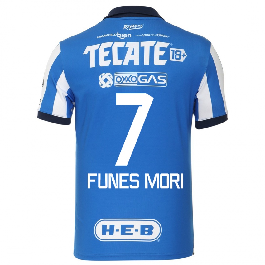 Kinder Rogelio Funes Mori #7 Blau Weiss Heimtrikot Trikot 2023/24 T-Shirt