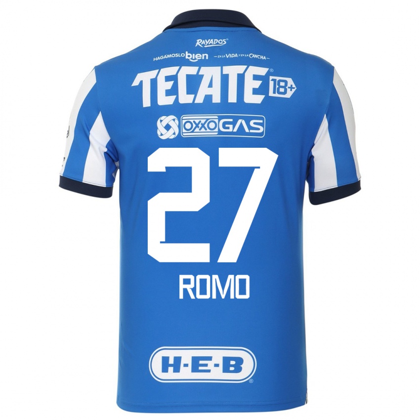 Kinder Luis Romo #27 Blau Weiss Heimtrikot Trikot 2023/24 T-Shirt