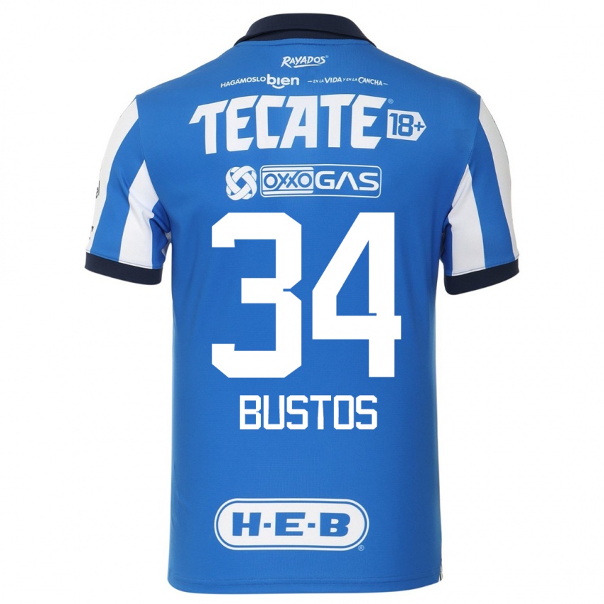 Kinder César Bustos #34 Blau Weiss Heimtrikot Trikot 2023/24 T-Shirt