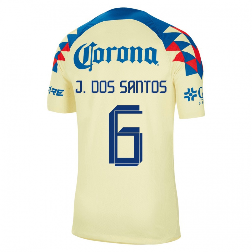 Kinder Jonathan Dos Santos #6 Gelb Heimtrikot Trikot 2023/24 T-Shirt