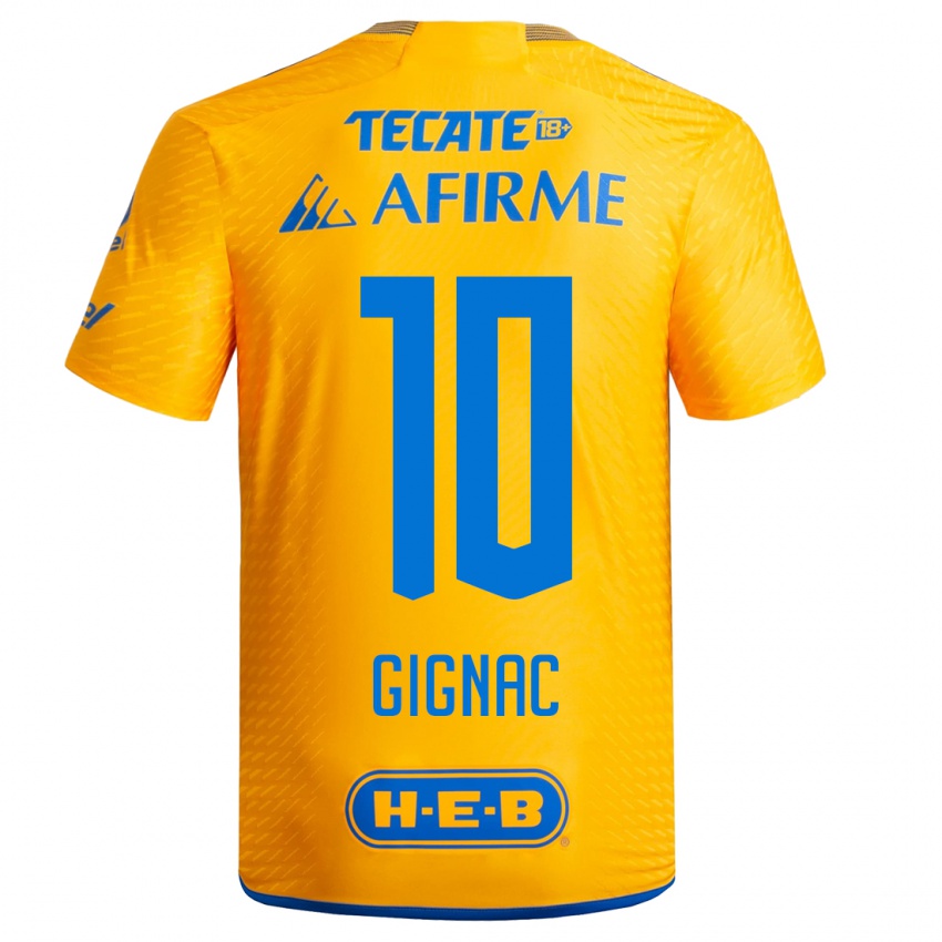 Kinder Andre-Pierre Gignac #10 Gelb Heimtrikot Trikot 2023/24 T-Shirt
