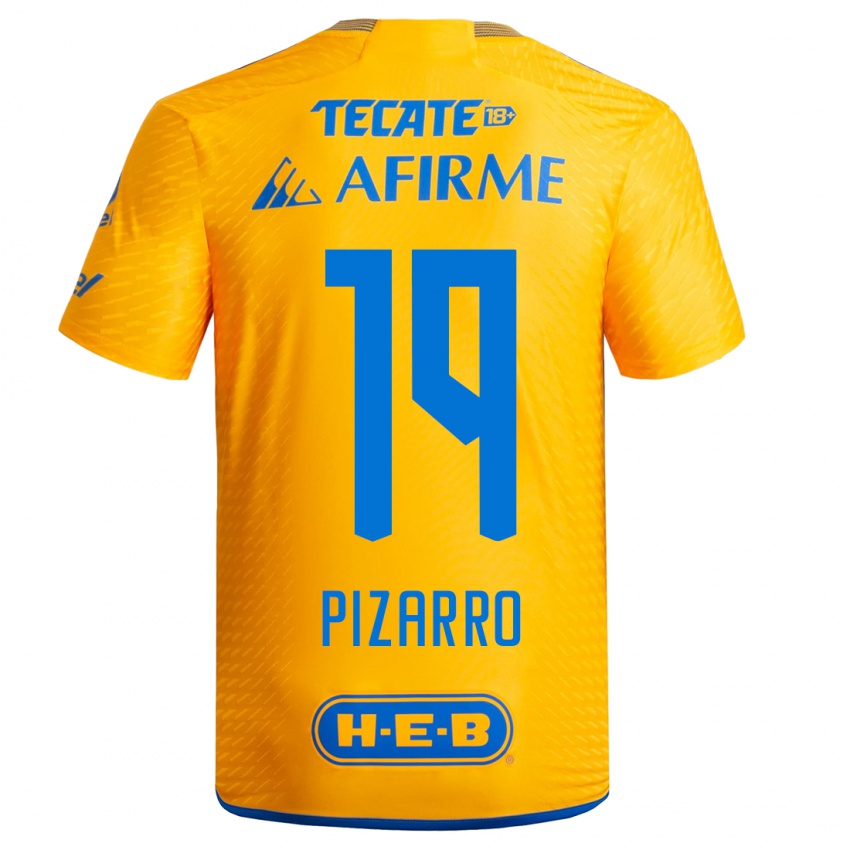 Kinder Guido Pizarro #19 Gelb Heimtrikot Trikot 2023/24 T-Shirt