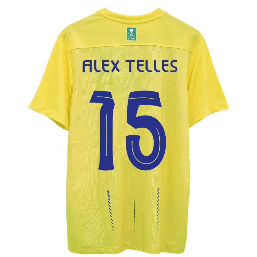 Kinder Alex Telles #15 Gelb Heimtrikot Trikot 2023/24 T-Shirt