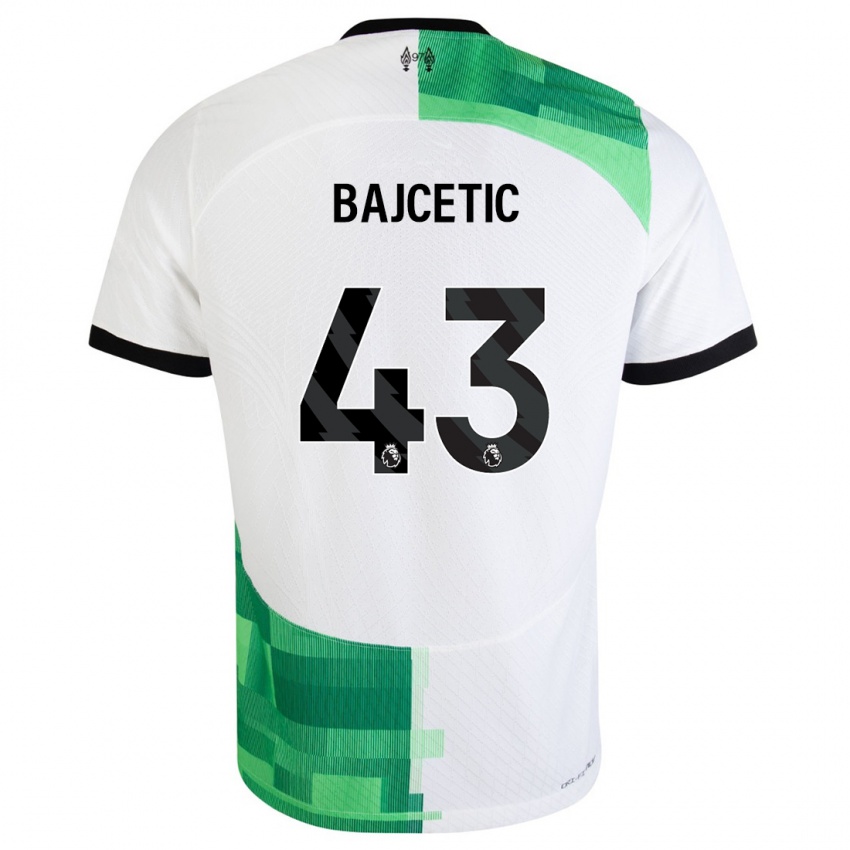 Kinder Stefan Bajcetic #43 Weiß Grün Auswärtstrikot Trikot 2023/24 T-Shirt