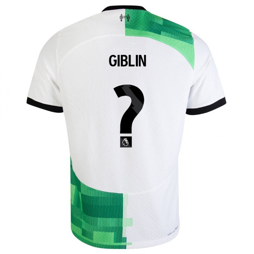 Kinder Nathan Giblin #0 Weiß Grün Auswärtstrikot Trikot 2023/24 T-Shirt