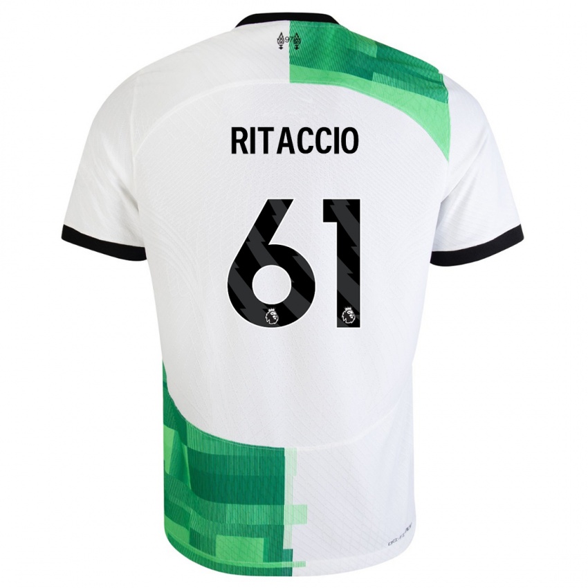 Kinder Matteo Ritaccio #61 Weiß Grün Auswärtstrikot Trikot 2023/24 T-Shirt