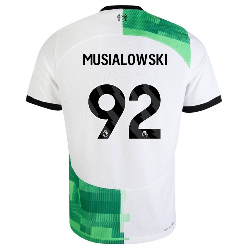 Kinder Mateusz Musialowski #92 Weiß Grün Auswärtstrikot Trikot 2023/24 T-Shirt
