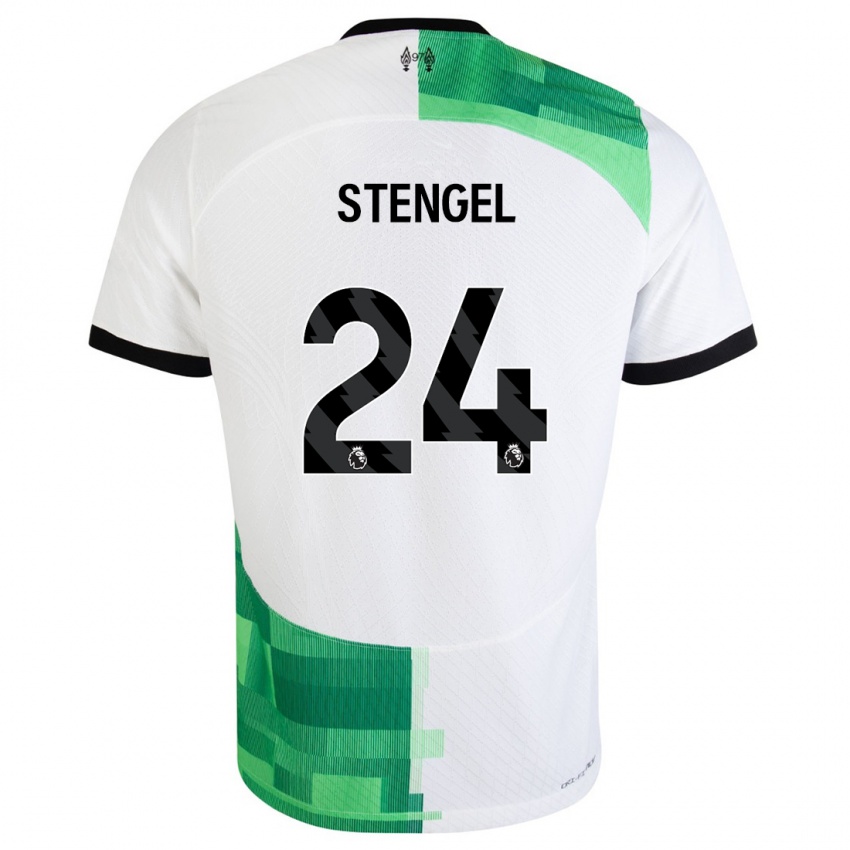Kinder Katie Stengel #24 Weiß Grün Auswärtstrikot Trikot 2023/24 T-Shirt
