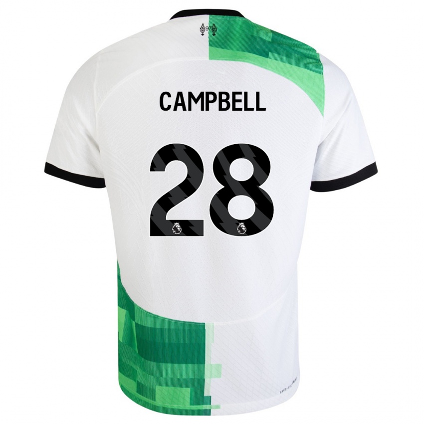 Kinder Megan Campbell #28 Weiß Grün Auswärtstrikot Trikot 2023/24 T-Shirt