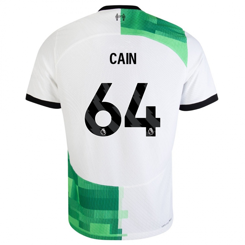 Kinder Jake Cain #64 Weiß Grün Auswärtstrikot Trikot 2023/24 T-Shirt