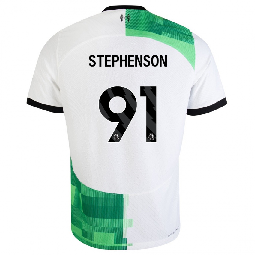 Kinder Luca Stephenson #91 Weiß Grün Auswärtstrikot Trikot 2023/24 T-Shirt