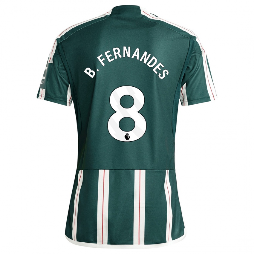 Kinder Bruno Fernandes #8 Dunkelgrün Auswärtstrikot Trikot 2023/24 T-Shirt