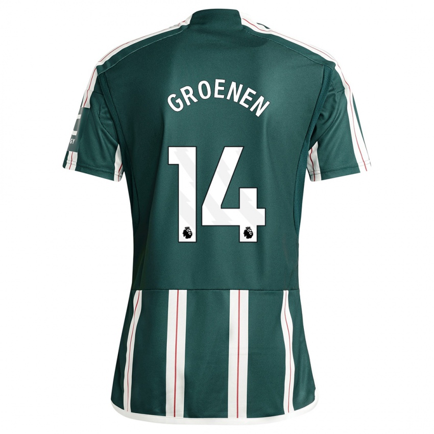 Kinder Jackie Groenen #14 Dunkelgrün Auswärtstrikot Trikot 2023/24 T-Shirt