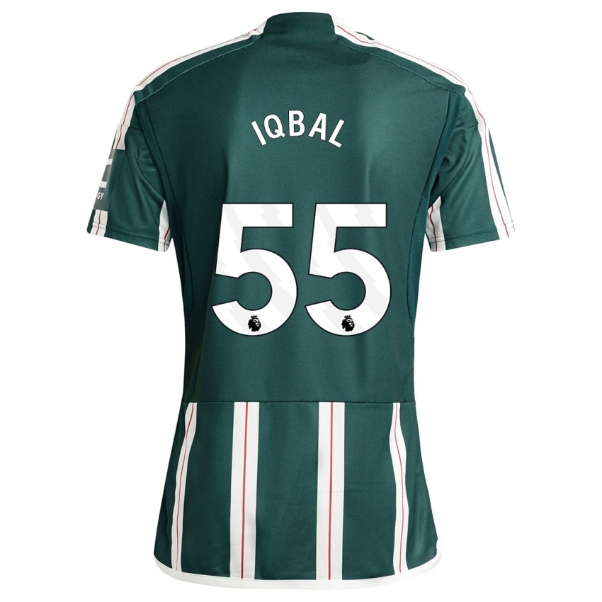 Kinder Zidane Iqbal #55 Dunkelgrün Auswärtstrikot Trikot 2023/24 T-Shirt