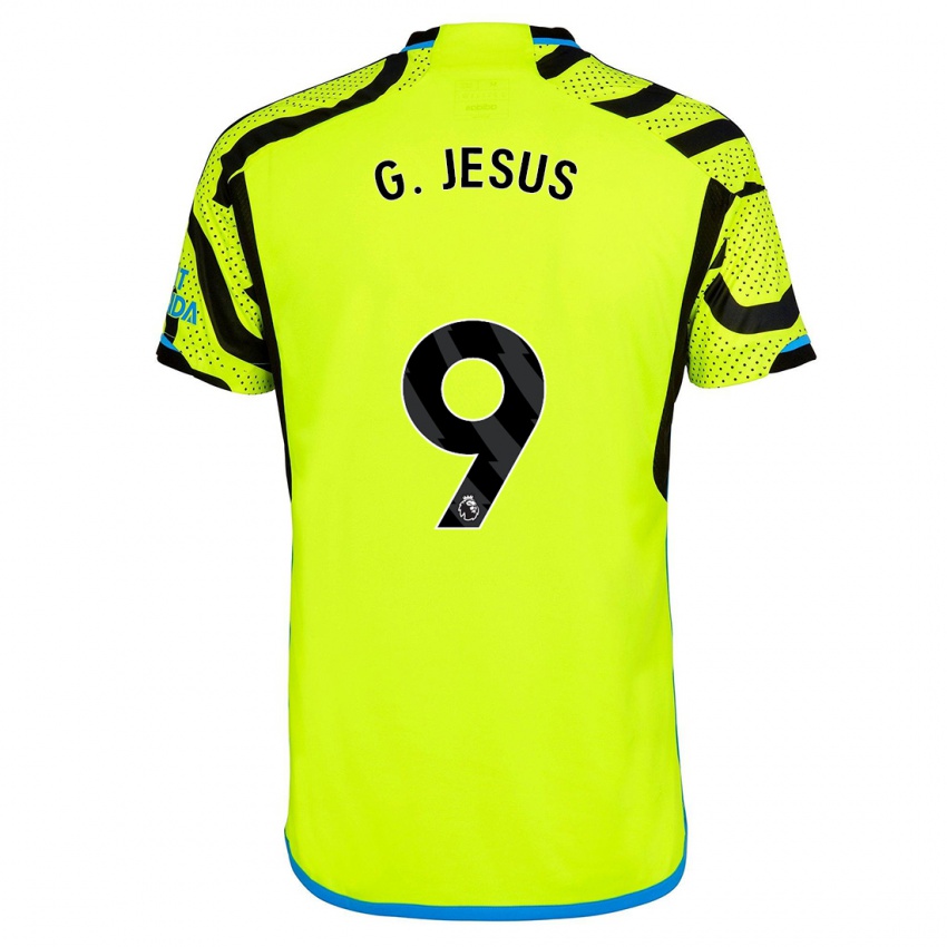 Kinder Gabriel Jesus #9 Gelb Auswärtstrikot Trikot 2023/24 T-Shirt