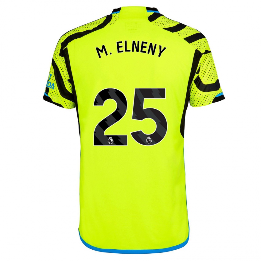 Kinder Mohamed Elneny #25 Gelb Auswärtstrikot Trikot 2023/24 T-Shirt