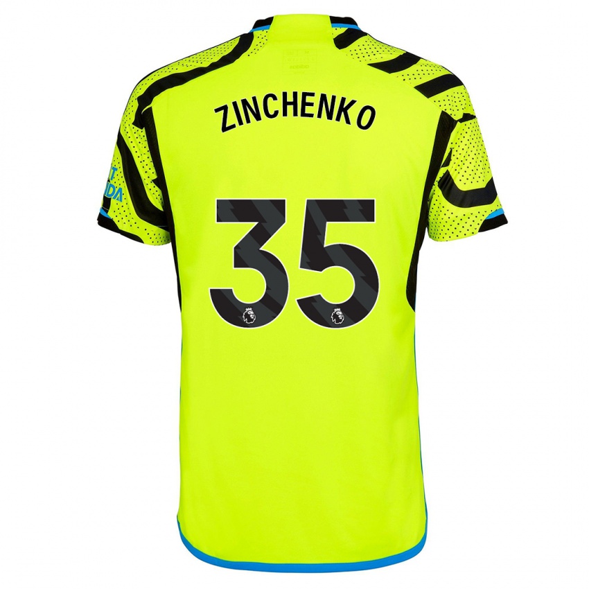 Kinder Oleksandr Zinchenko #35 Gelb Auswärtstrikot Trikot 2023/24 T-Shirt