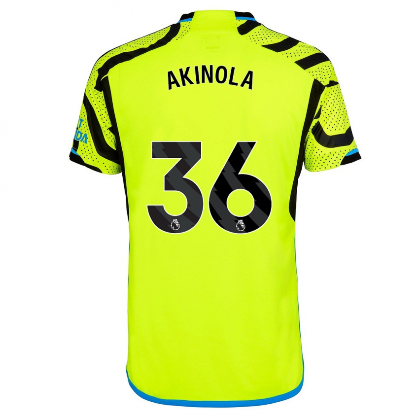Kinder Tim Akinola #36 Gelb Auswärtstrikot Trikot 2023/24 T-Shirt
