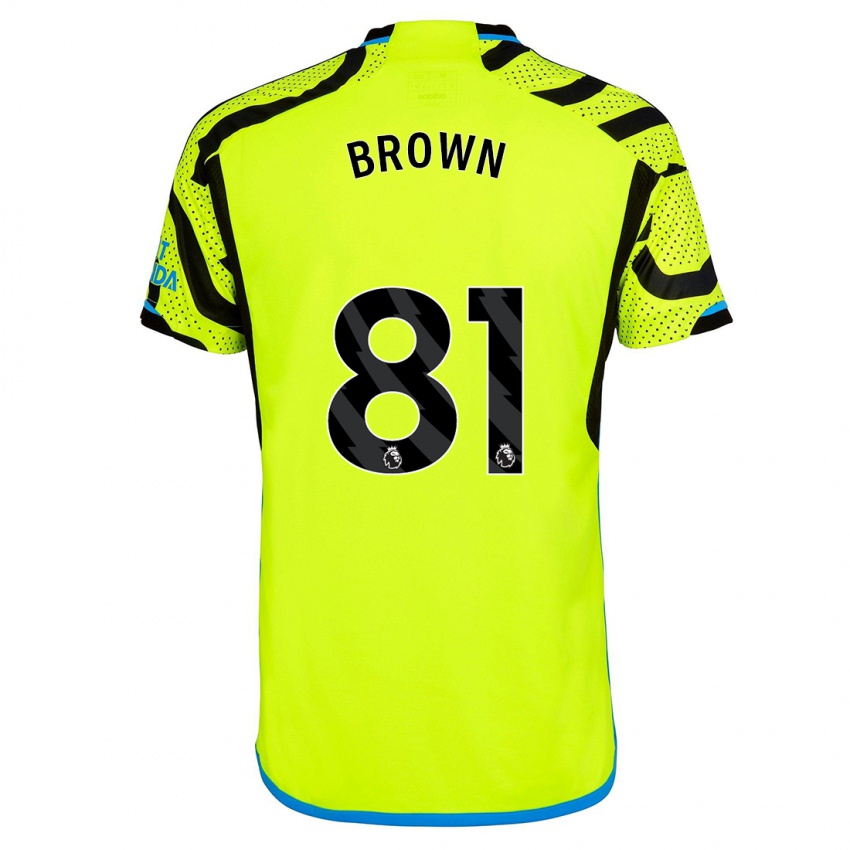 Kinder Luis Brown #81 Gelb Auswärtstrikot Trikot 2023/24 T-Shirt