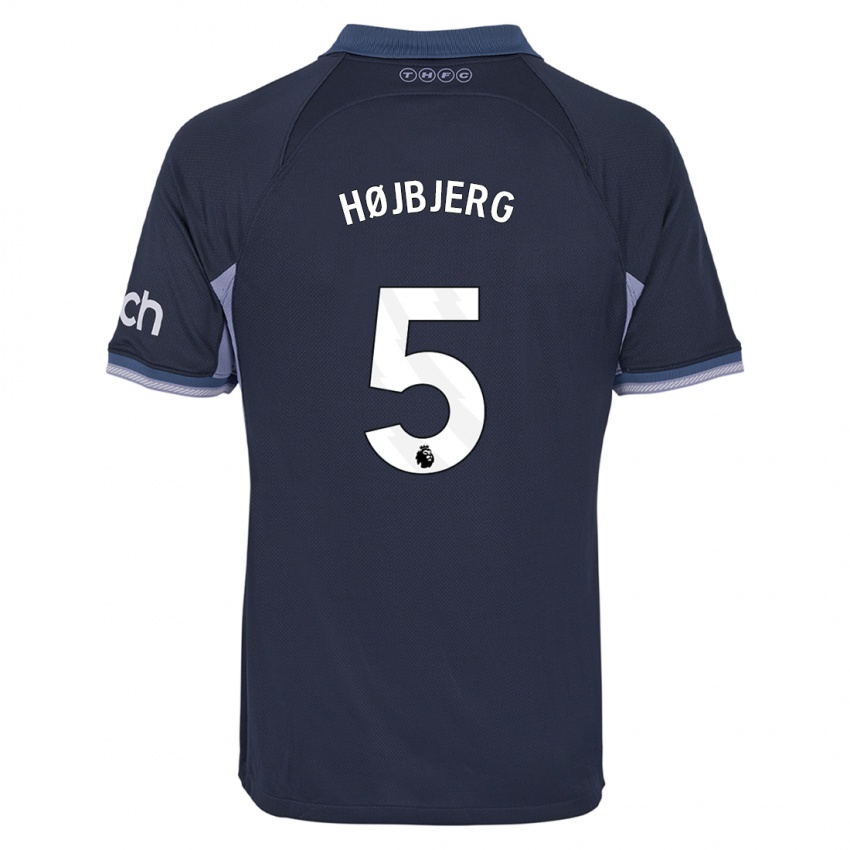 Kinder Pierre Emile Hojbjerg #5 Dunkelblau Auswärtstrikot Trikot 2023/24 T-Shirt
