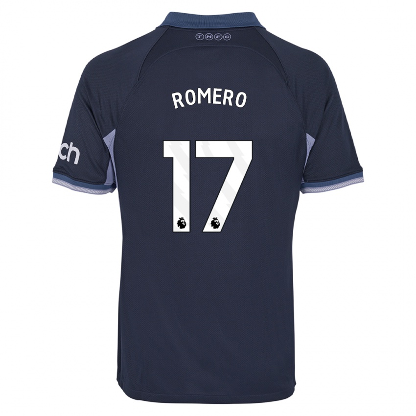 Kinder Cristian Romero #17 Dunkelblau Auswärtstrikot Trikot 2023/24 T-Shirt