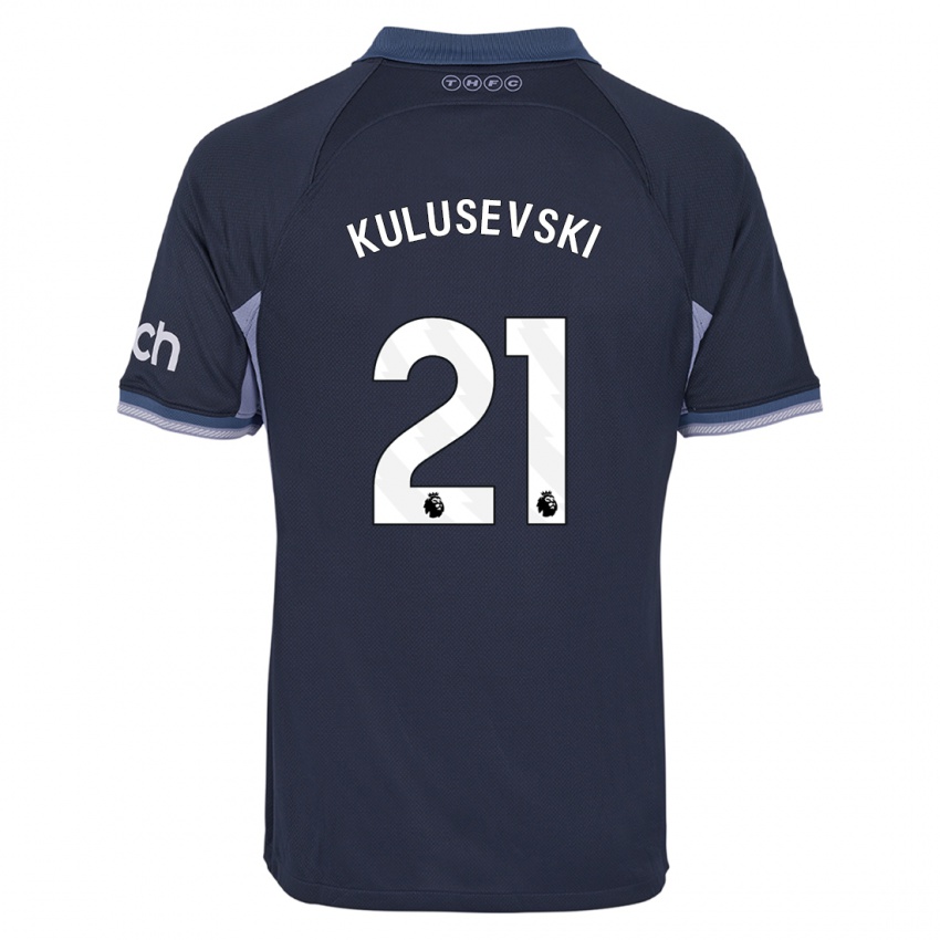 Kinder Dejan Kulusevski #21 Dunkelblau Auswärtstrikot Trikot 2023/24 T-Shirt