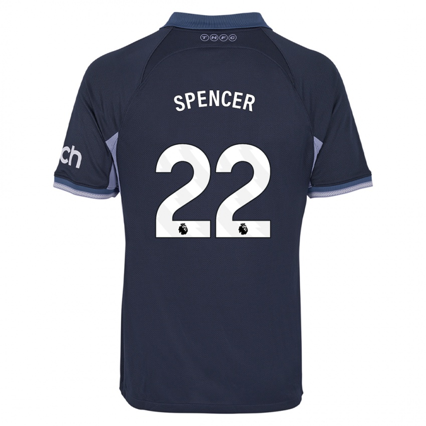 Kinder Rebecca Spencer #22 Dunkelblau Auswärtstrikot Trikot 2023/24 T-Shirt