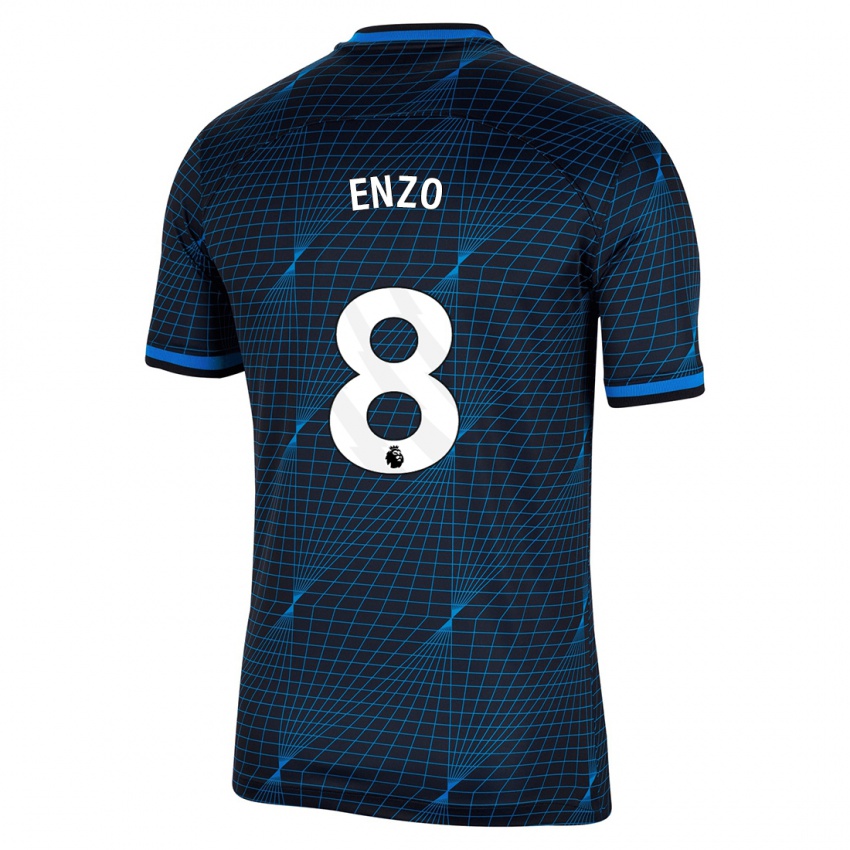 Kinder Enzo Fernández #8 Dunkelblau Auswärtstrikot Trikot 2023/24 T-Shirt