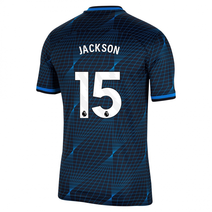 Kinder Nicolas Jackson #15 Dunkelblau Auswärtstrikot Trikot 2023/24 T-Shirt