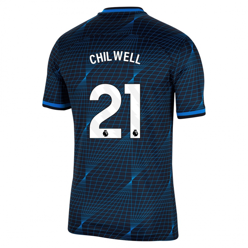 Kinder Ben Chilwell #21 Dunkelblau Auswärtstrikot Trikot 2023/24 T-Shirt