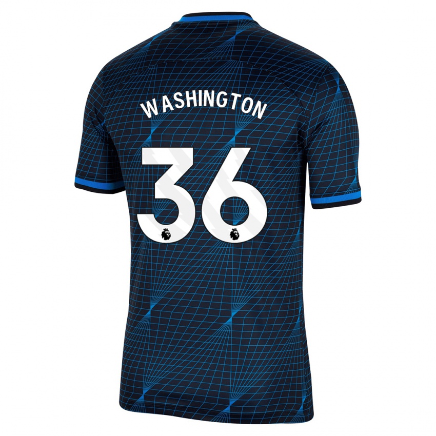 Kinder Deivid Washington #36 Dunkelblau Auswärtstrikot Trikot 2023/24 T-Shirt