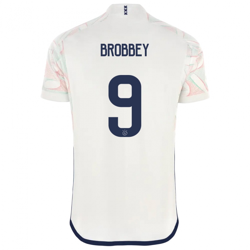 Kinder Brian Brobbey #9 Weiß Auswärtstrikot Trikot 2023/24 T-Shirt