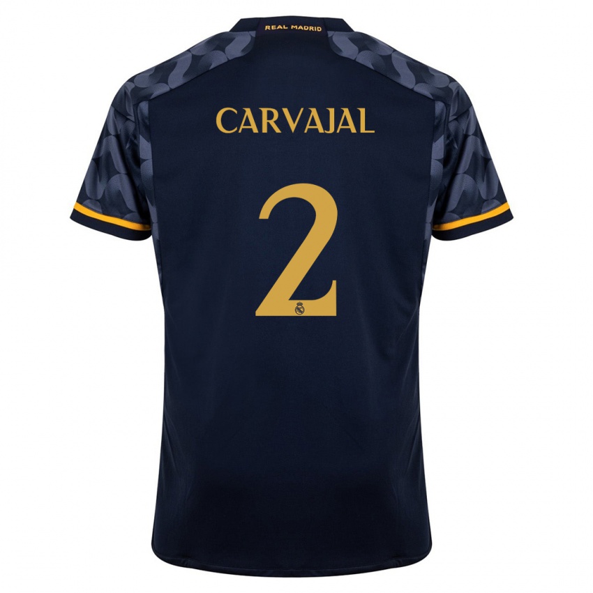 Kinder Daniel Carvajal #2 Dunkelblau Auswärtstrikot Trikot 2023/24 T-Shirt