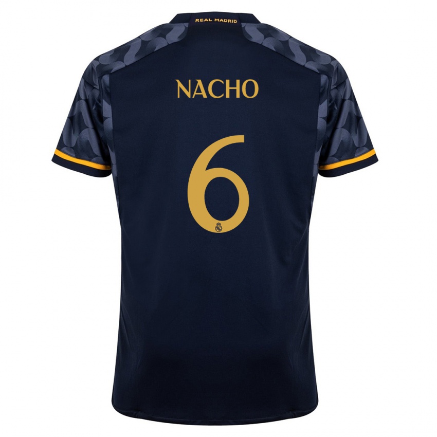 Kinder Nacho Fernandez #6 Dunkelblau Auswärtstrikot Trikot 2023/24 T-Shirt