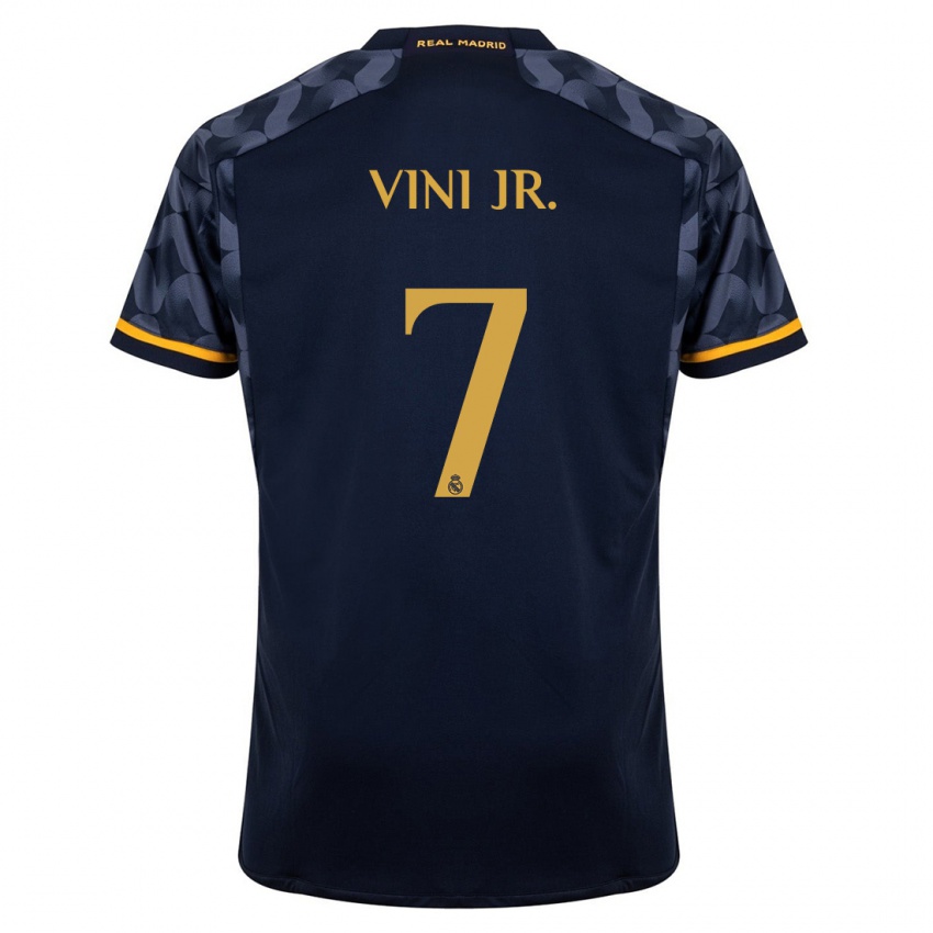 Kinder Vinicius Junior #7 Dunkelblau Auswärtstrikot Trikot 2023/24 T-Shirt
