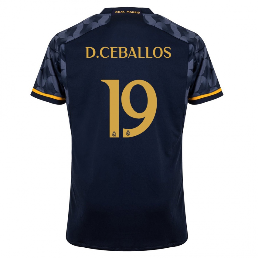 Kinder Dani Ceballos #19 Dunkelblau Auswärtstrikot Trikot 2023/24 T-Shirt