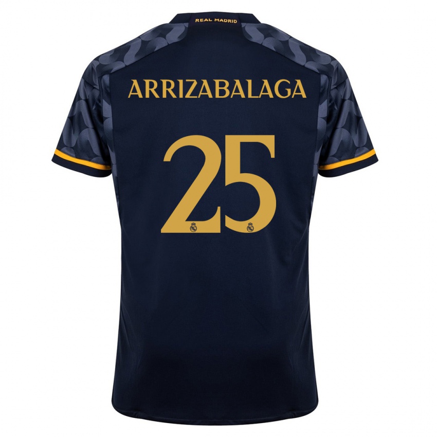 Kinder Kepa Arrizabalaga #25 Dunkelblau Auswärtstrikot Trikot 2023/24 T-Shirt