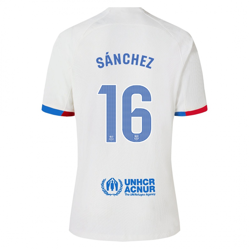 Kinder Edu Sánchez #16 Weiß Auswärtstrikot Trikot 2023/24 T-Shirt