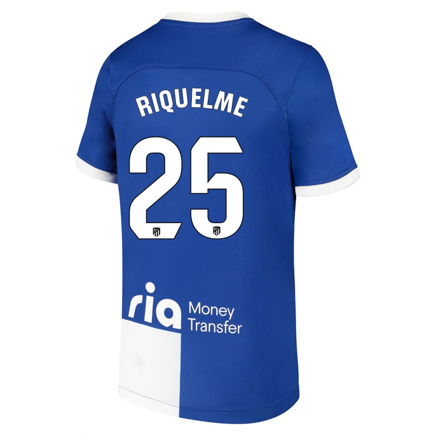 Kinder Rodrigo Riquelme #25 Blau Weiss Auswärtstrikot Trikot 2023/24 T-Shirt