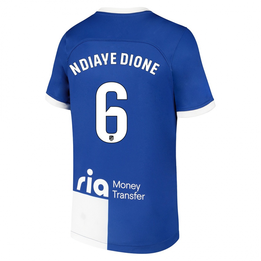 Kinder Assane Ndiaye Dione #6 Blau Weiss Auswärtstrikot Trikot 2023/24 T-Shirt