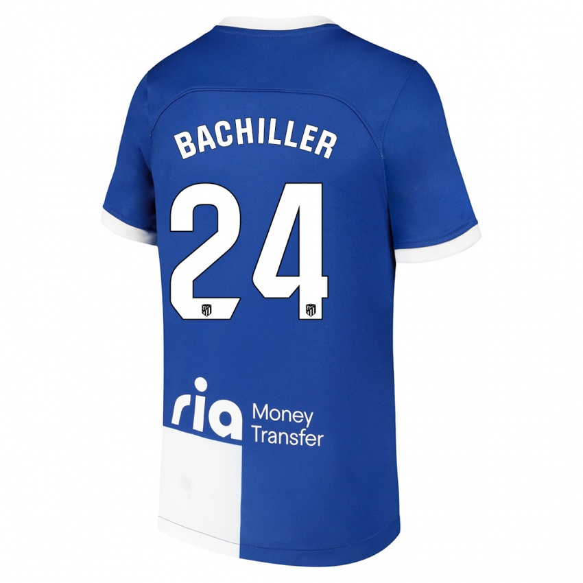 Kinder Iker Bachiller #24 Blau Weiss Auswärtstrikot Trikot 2023/24 T-Shirt