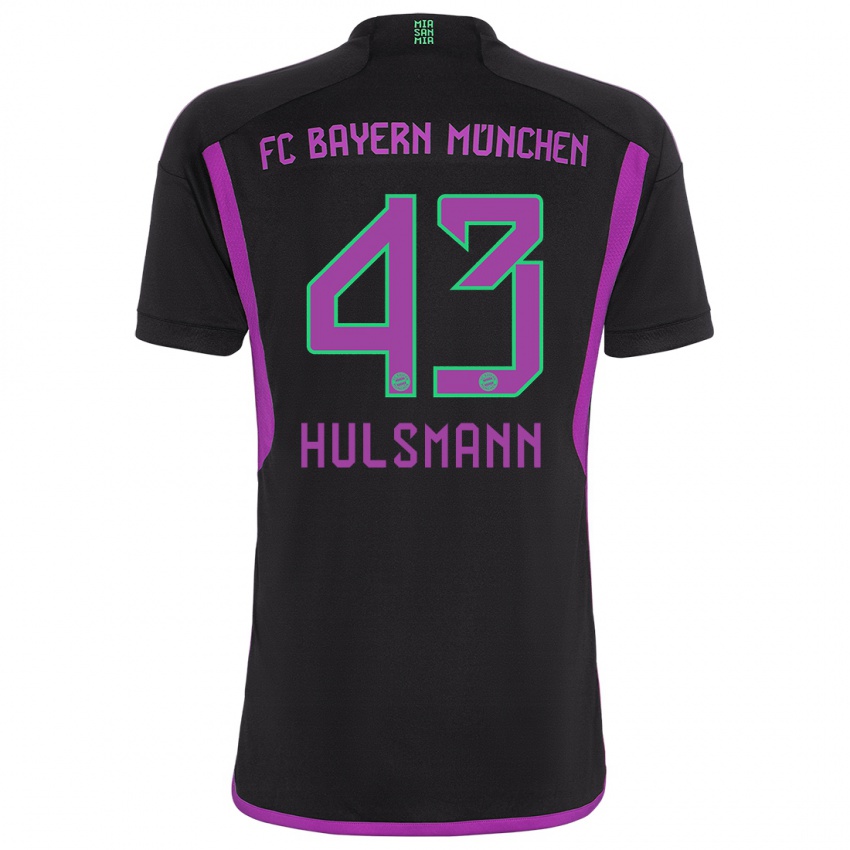 Kinder Tom Hulsmann #43 Schwarz Auswärtstrikot Trikot 2023/24 T-Shirt