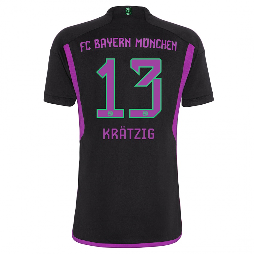 Kinder Frans Krätzig #13 Schwarz Auswärtstrikot Trikot 2023/24 T-Shirt