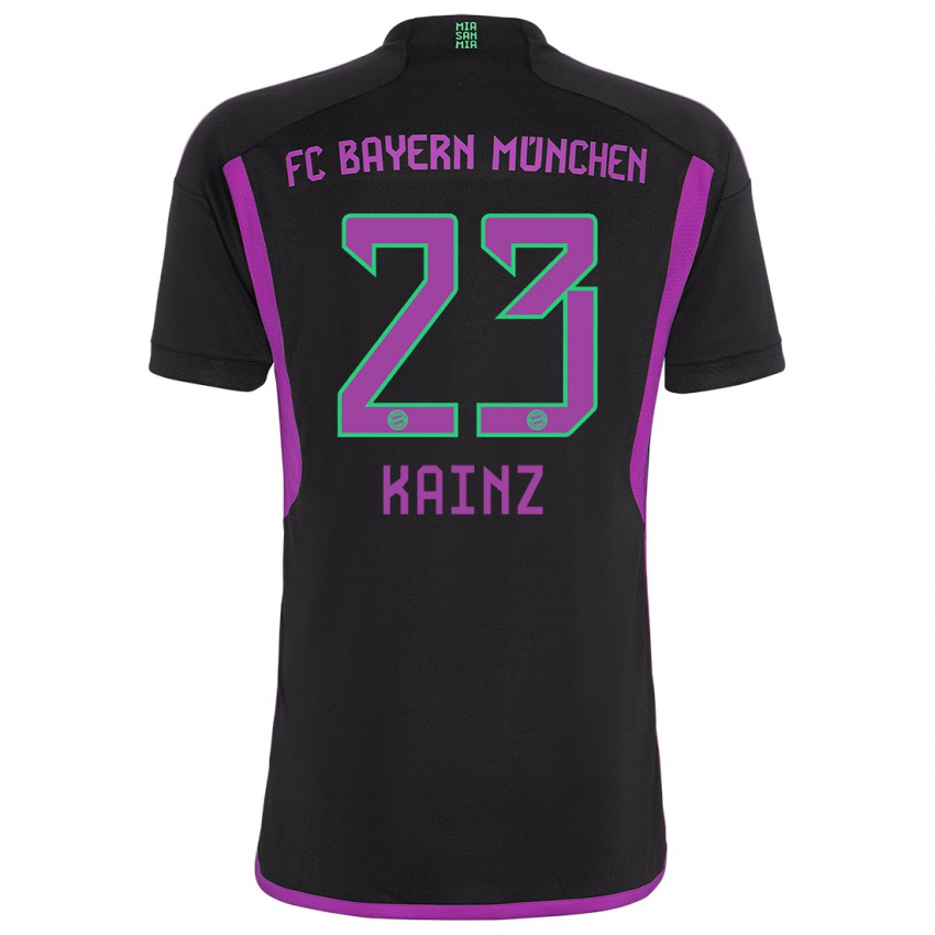 Kinder Manuel Kainz #23 Schwarz Auswärtstrikot Trikot 2023/24 T-Shirt