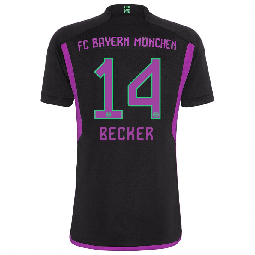 Kinder Lennard Becker #14 Schwarz Auswärtstrikot Trikot 2023/24 T-Shirt