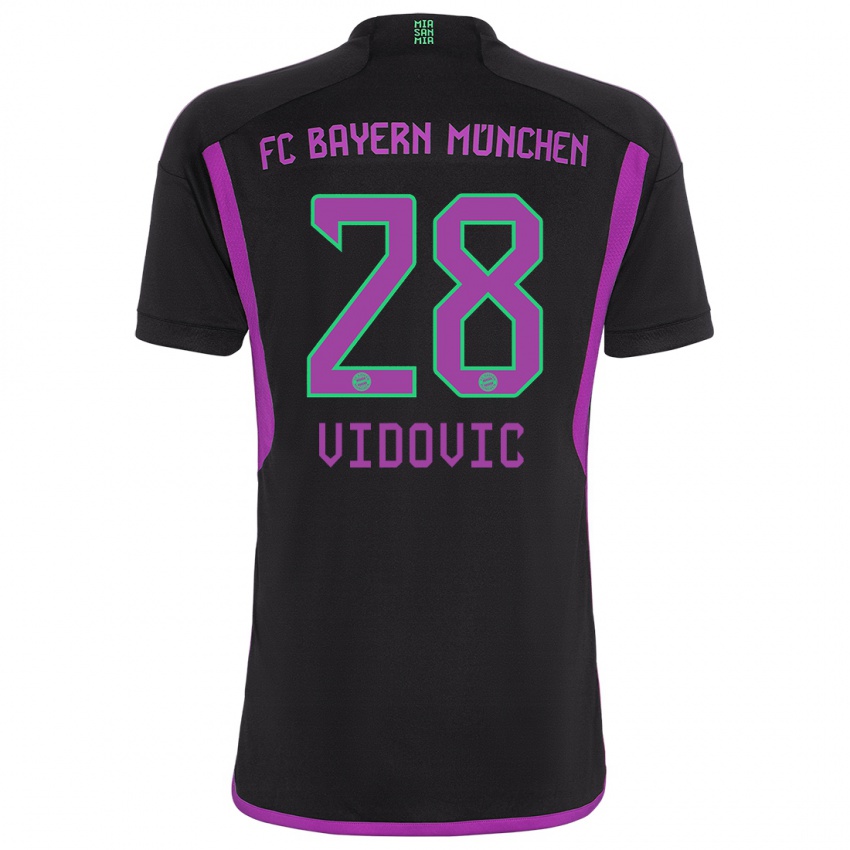 Kinder Gabriel Vidovic #28 Schwarz Auswärtstrikot Trikot 2023/24 T-Shirt