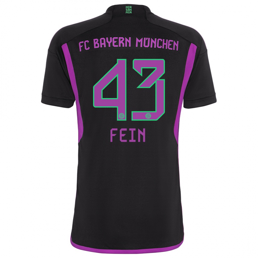 Kinder Adrian Fein #43 Schwarz Auswärtstrikot Trikot 2023/24 T-Shirt