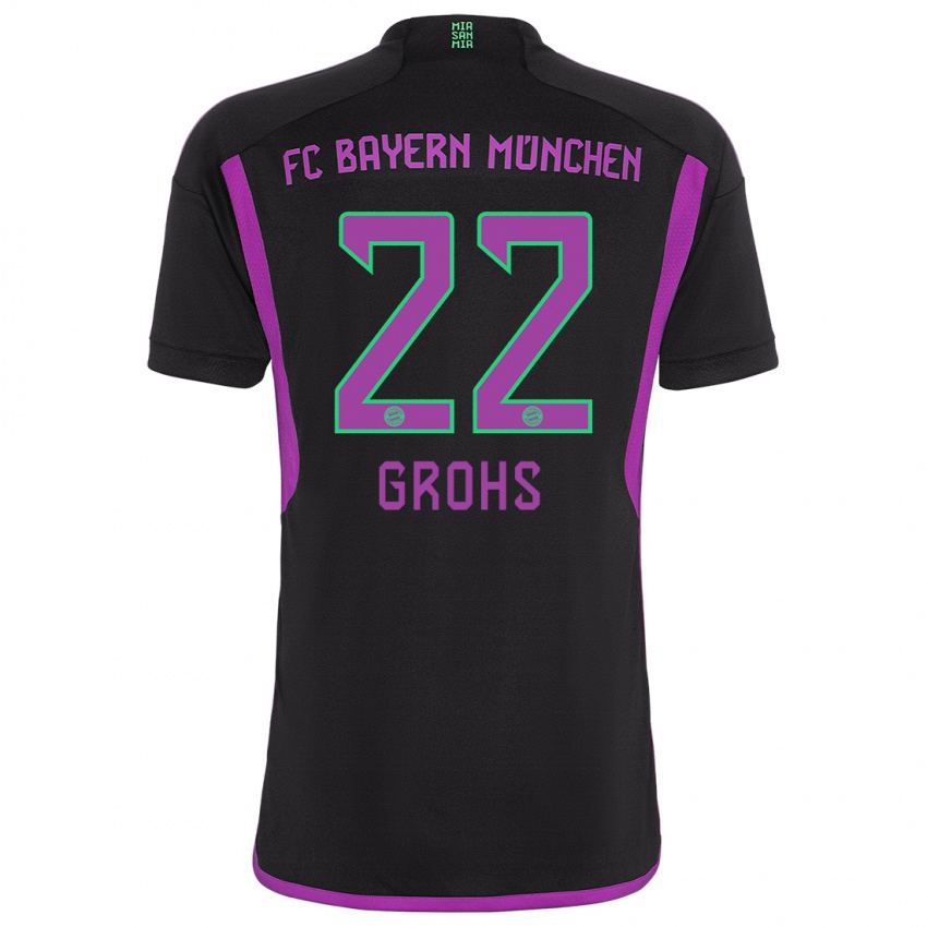Kinder Maria Luisa Grohs #22 Schwarz Auswärtstrikot Trikot 2023/24 T-Shirt