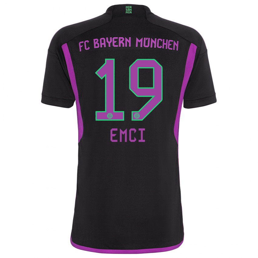 Kinder Ben Emci #19 Schwarz Auswärtstrikot Trikot 2023/24 T-Shirt